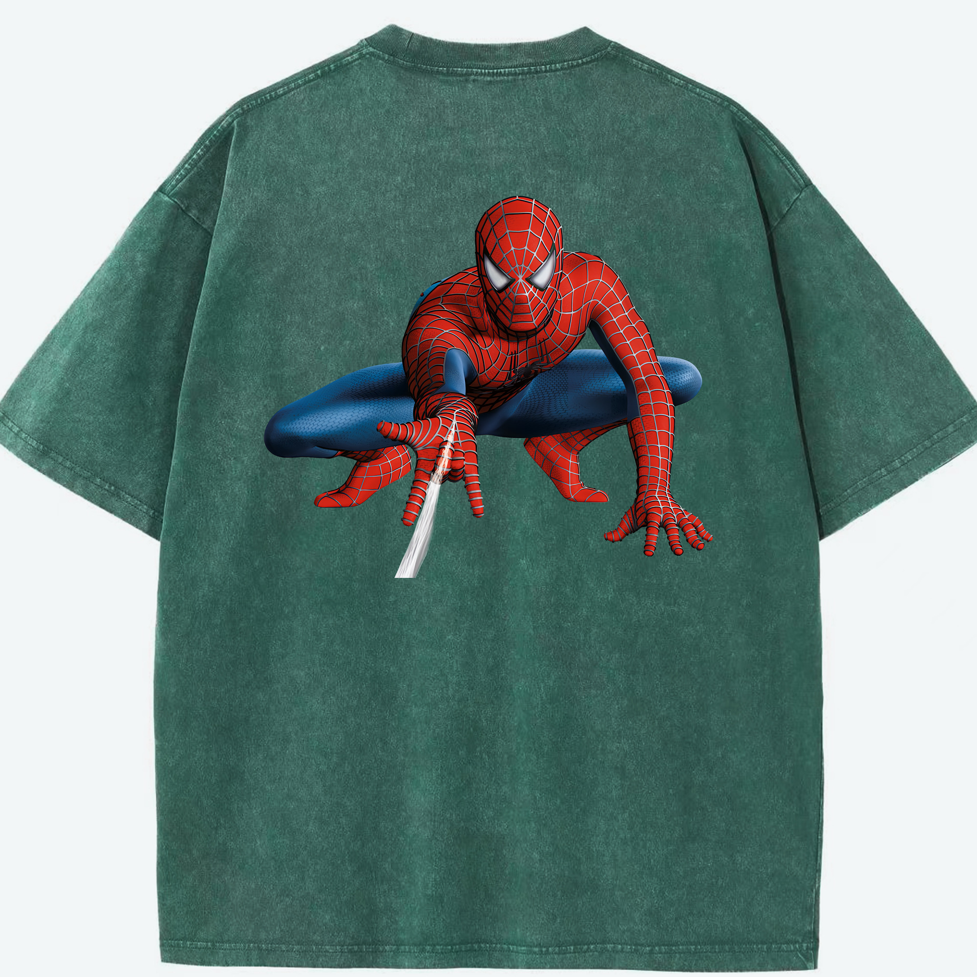 （画像用） Spider Man スパイダーマン 綿100% ヴィンテージ風 半袖Tシャツ（背面プリント）